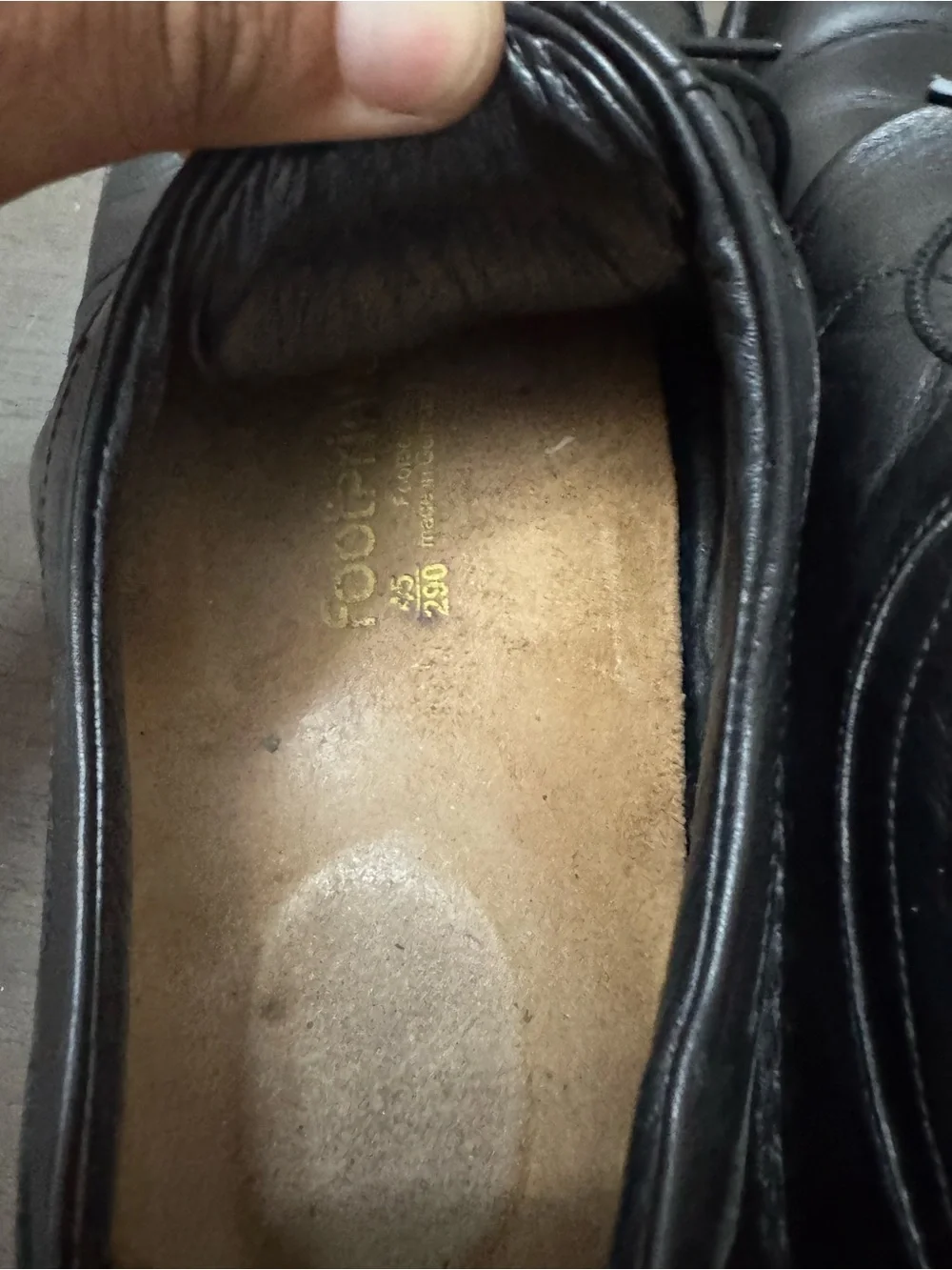 Footprints by Birkenstock mens black leather slip on shoes size EU 45. US 12.